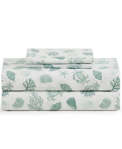 Caribbean Joe Coastal Pattern 4-Pc. Sheet Set, Queen