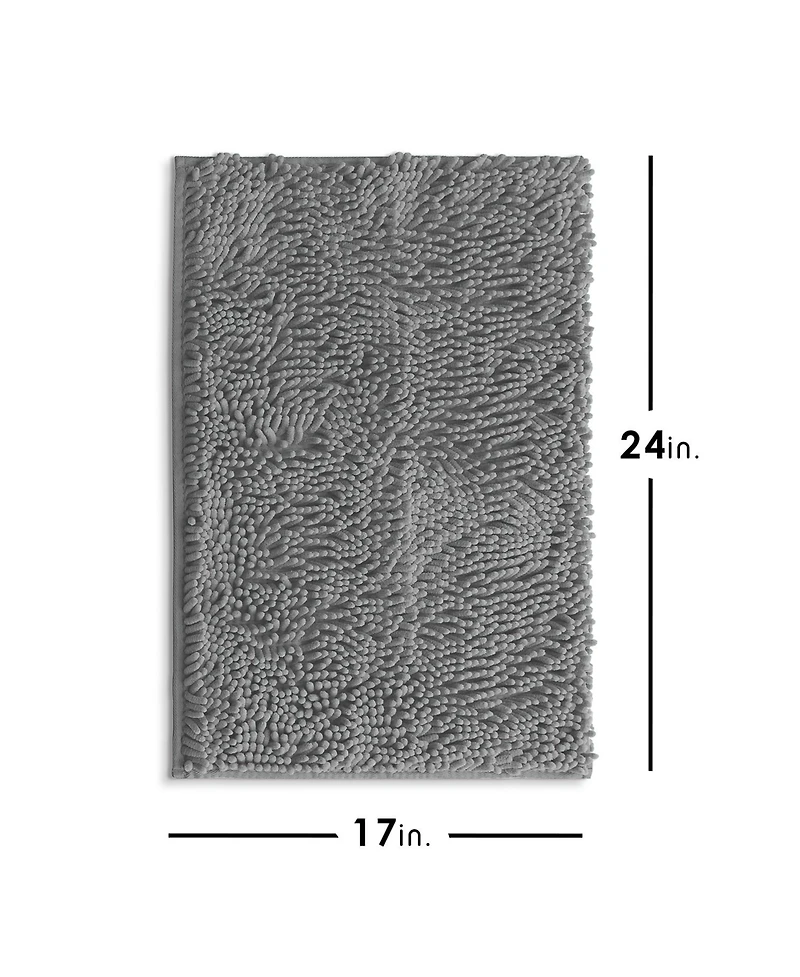 Hearth & Harbor Ultra-Soft Quick-Dry Chenille Bath Rug - Non-Slip Pvc Backing