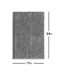 Hearth & Harbor Ultra-Soft Quick-Dry Chenille Bath Rug - Non-Slip Pvc Backing