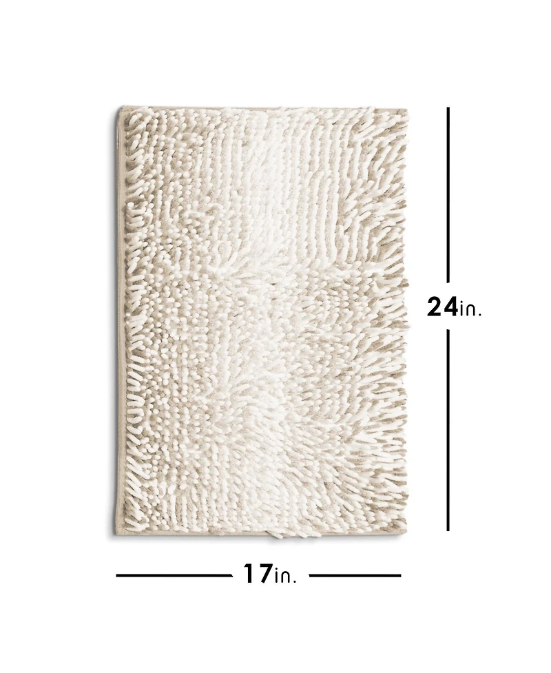 Hearth & Harbor Ultra-Soft Quick-Dry Chenille Bath Rug - Non-Slip Pvc Backing, Machine-Washable