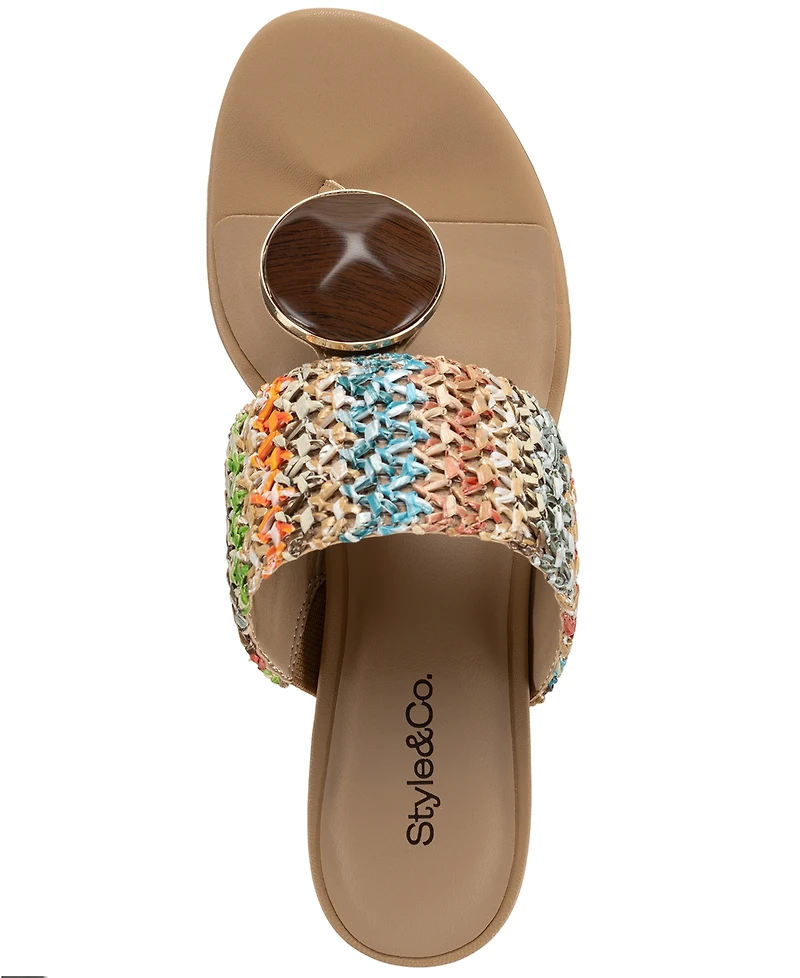 Style & Co Women's Brandyy Embellished Raffia Sandals, Exclusively at Macy's
