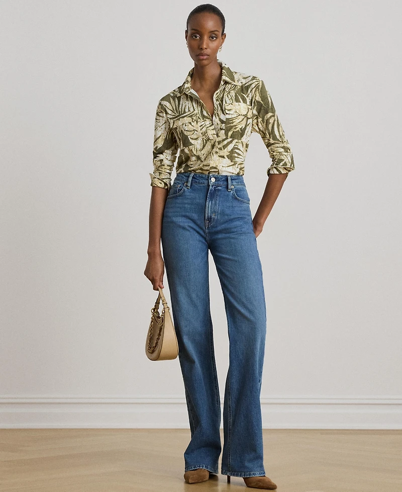 Lauren Ralph Women's Button-Up Collared Shirt