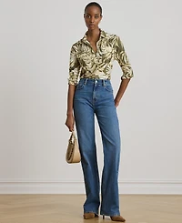 Lauren Ralph Women's Button-Up Collared Shirt