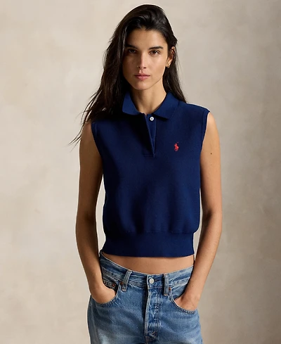 Polo Ralph Lauren Women's Ribbed Collar Sleeveless Sweater