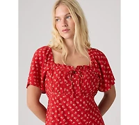 Levi's Premium Women's Amara Column Flutter-Sleeve Midi Dress