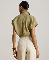 Lauren Ralph Dolman-Sleeve 100% Linen Shirt