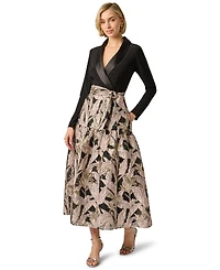 Adrianna Papell Women's V-Neck Midi Dress