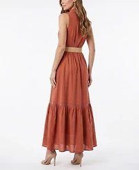 Taylor Women's Collared Belted A-Line Shirt Dress