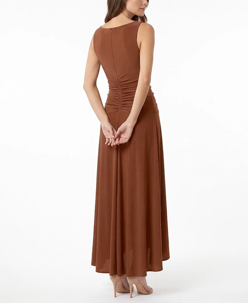Taylor Women's V-Neck Sleeveless Ruffle Front Dress