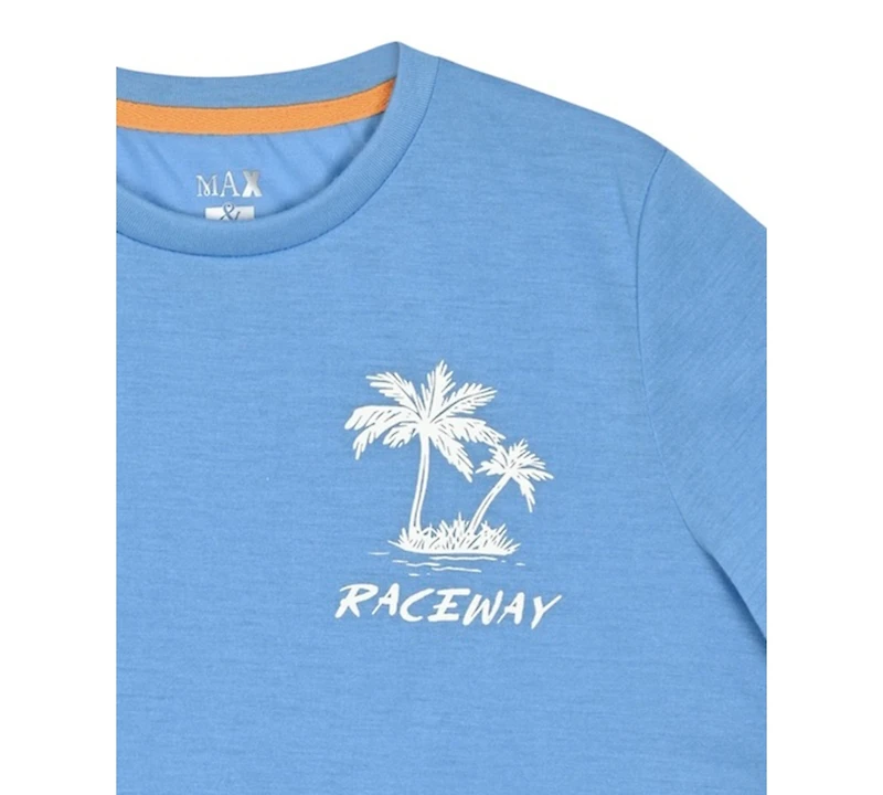 Max & Olivia Boys' 6-18 Palm Tree Print T-Shirt and Shorts, 2-Piece Set