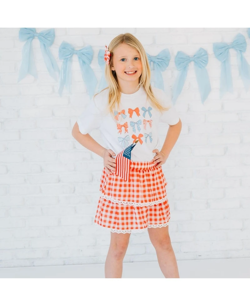 Little and Big Girls Patriotic Cutie Short Sleeve T-Shirt