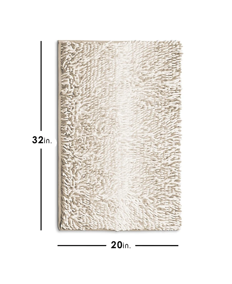 Ultra-Soft Chenille Bath Rug, Quick-Dry, Machine-Washable, Non-Slip Pvc Backing