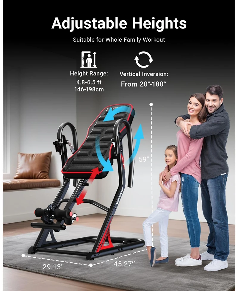 Harison Heavy Duty Inversion Table for Back Pain Relief, 350 Lbs Capacity (Hrm-407)