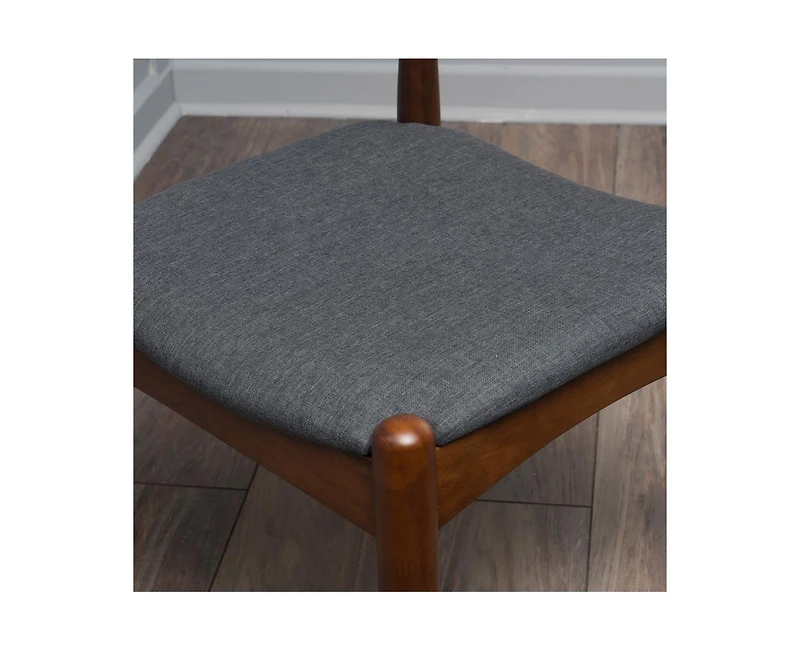 sumyeg Rubberwood Dining Chairs with Ergonomic Backrest and Cushioned Seat Set of 2
