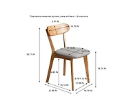 sumyeg Solid Oak Wood Dining Chair Simple Wooden Side Chair for Dining and Living Room