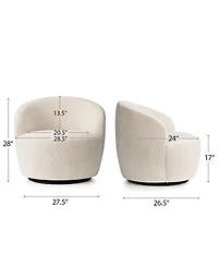 Maison Boucle Modern Swivel Barrel Accent Chair, Upholstered Lounge 1 Piece