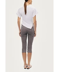 Nocturne Women's Tailored Linen Blend Capri Pants