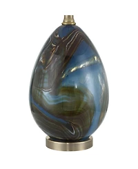 360 Lighting Swirl 22 1/2" High Blue Art Glass Table Lamp with Dimmer