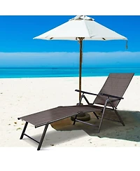 Gouun Folding Patio Chaise Lounge Chair with 5 Reclining Positions