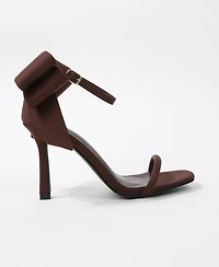 Berness Women's Oversized Bow Ankle Strap Stilettos