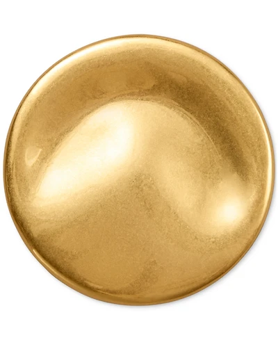 Donna Karan Worn 24k Gold Plated Wave Coin Brooch