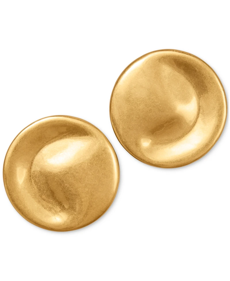 Donna Karan Worn 24k Gold Plated Oversized Wave Stud Earrings