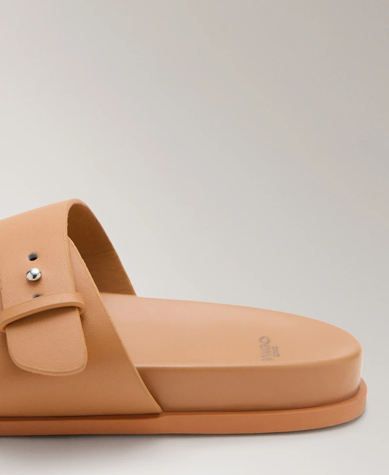 Mango Women's Double-Buckle Leather Sandals