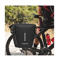 Aoligeijs Bike Panniers 2 Pack, 18L Waterproof Rear Rack Bicycle Bags with Roll Top Closure, Reflective Strips and Shoulder Strap for Commuting Travel