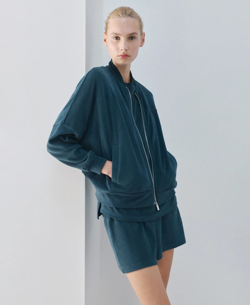 Mango Women's Terry Cotton Cardigan Sweater