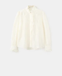Mango Women's Floral Embroidery Lyocell Blouse