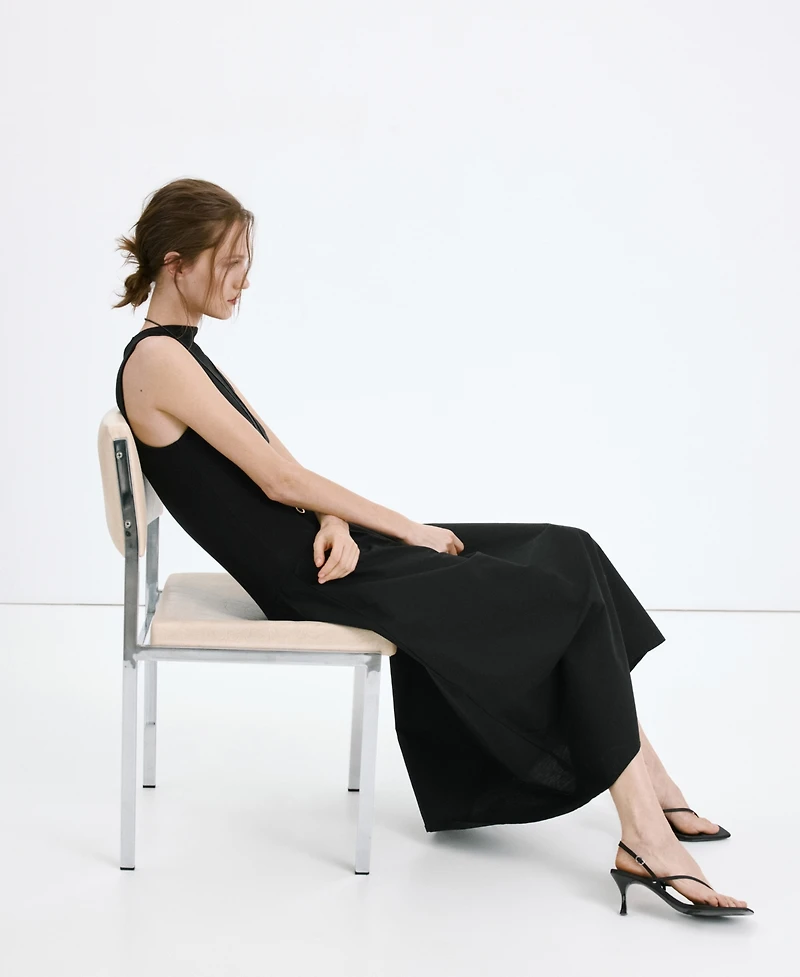 Mango Women's Contrast-Bodice Dress