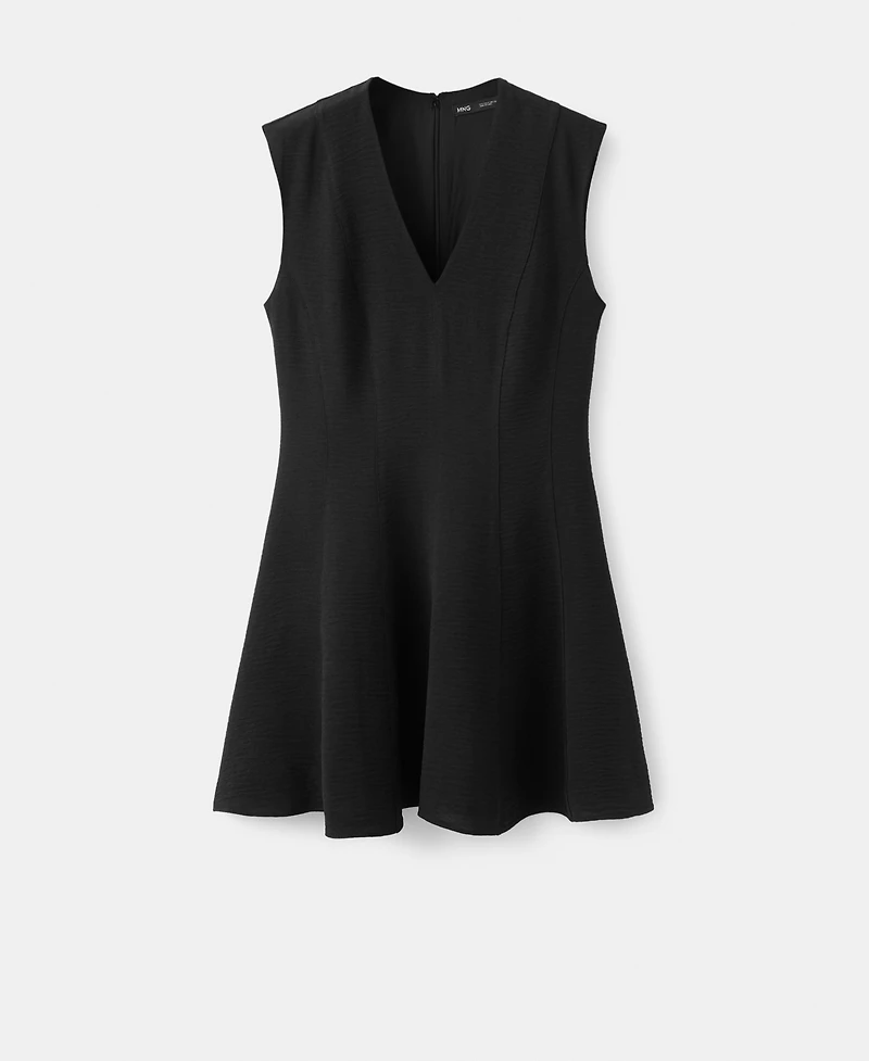 Mango Women's V-Neck Ruffle Dress