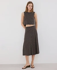 Mango Women's Polka-Dot Linen Top