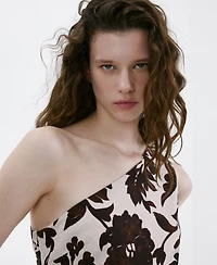 Mango Women's Asymmetrical Floral-Print Dress