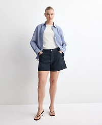 Mango Women's Straight Mid-Rise Denim Shorts