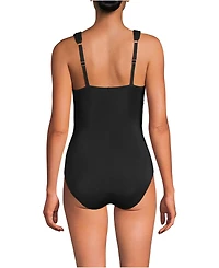 Lands' End Women's New SlenderSuit Grecian Adjustable Low Leg One Piece