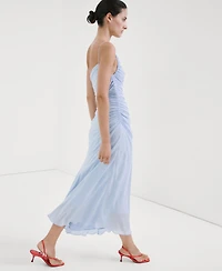 Mango Women's Asymmetrical Pleated Dress