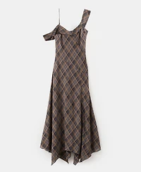 Mango Women's Check Asymmetrical Dress