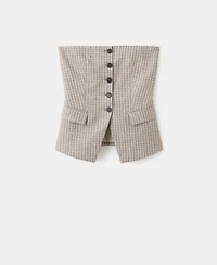 Mango Women's Buttons Strapless Top