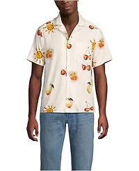 Lands' End Men's Short Sleeve Camp Collar Hawaiian Shirt