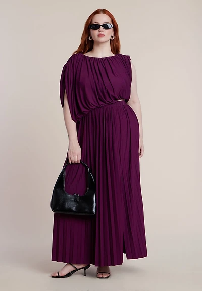 Eloquii Women's Plus Asym Bodice Maxi Dress