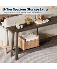 gaomon 70.9 Inch Console Table, 2-Tier Narrow Sofa Table Behind Couch, Extra Long Entryway Table for Hallway, Industrial Farmhouse Entry Table