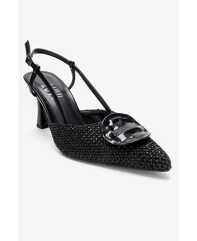 Prologue Shoes Women Levia Woven Pointed Toe Slingback Pump