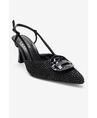 Prologue Shoes Women Levia Woven Pointed Toe Slingback Pump