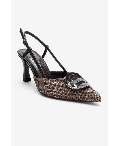 Prologue Shoes Women Levia Woven Pointed Toe Slingback Pump