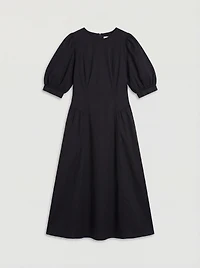 Warehouse Women's Seersucker Puff Sleeve Midi Dress