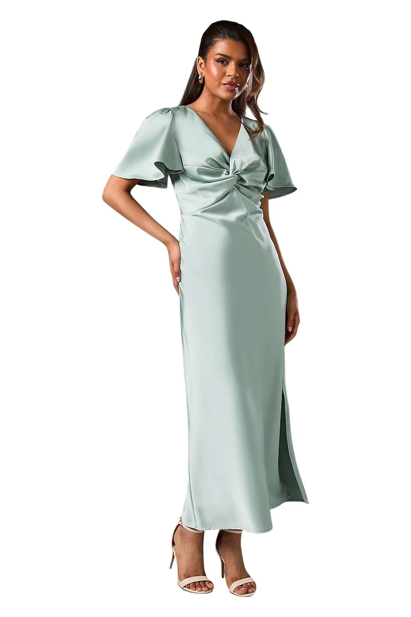 Oasis Women's Angel Sleeve Midi Bridesmaid Dress