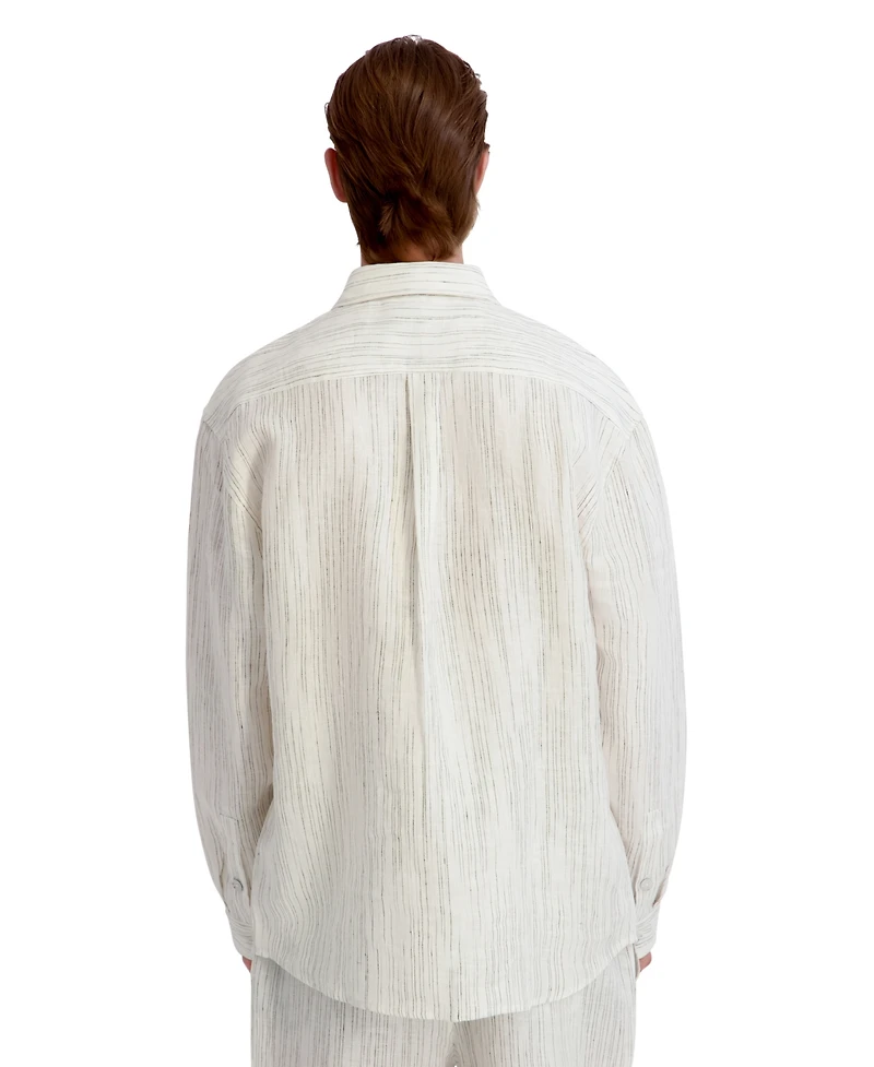 Karl Lagerfeld Paris Men's Striped Four Pocket Shirt