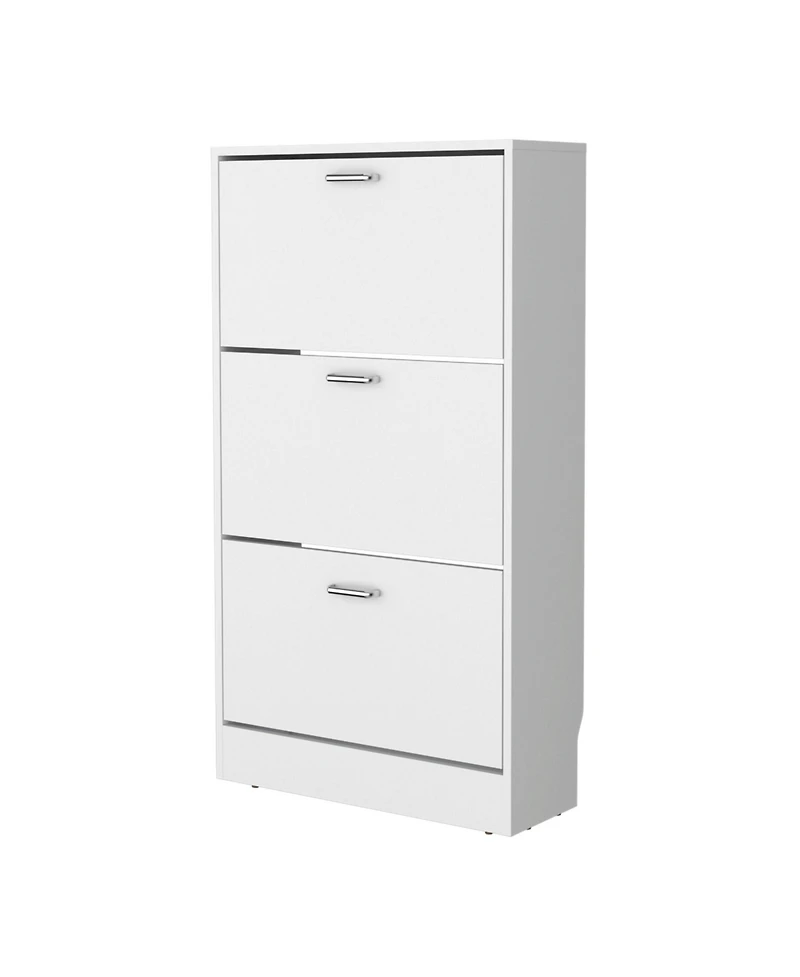 Fm Furniture Shoe Rack, 3 Flip-Down Compartments, Slim Vertical Design, Organizer