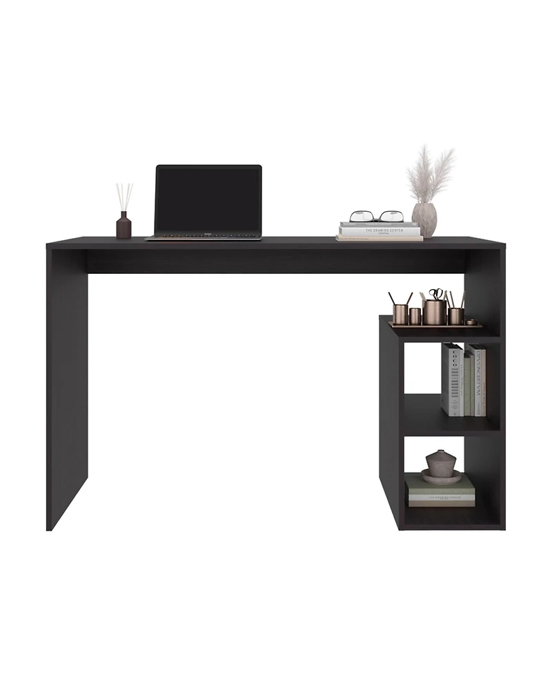 Fm Furniture Star Office Desk with Storage and Minimalist Design, Wenge